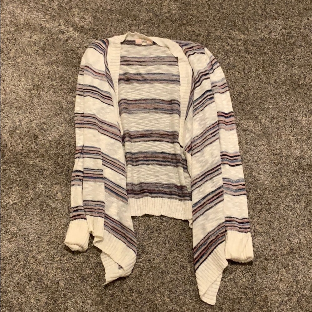 Striped lightweight sweater cardigan